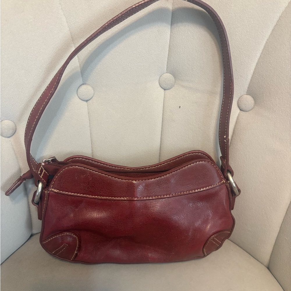 Ventige Elegant Red Leather Shoulder Bag